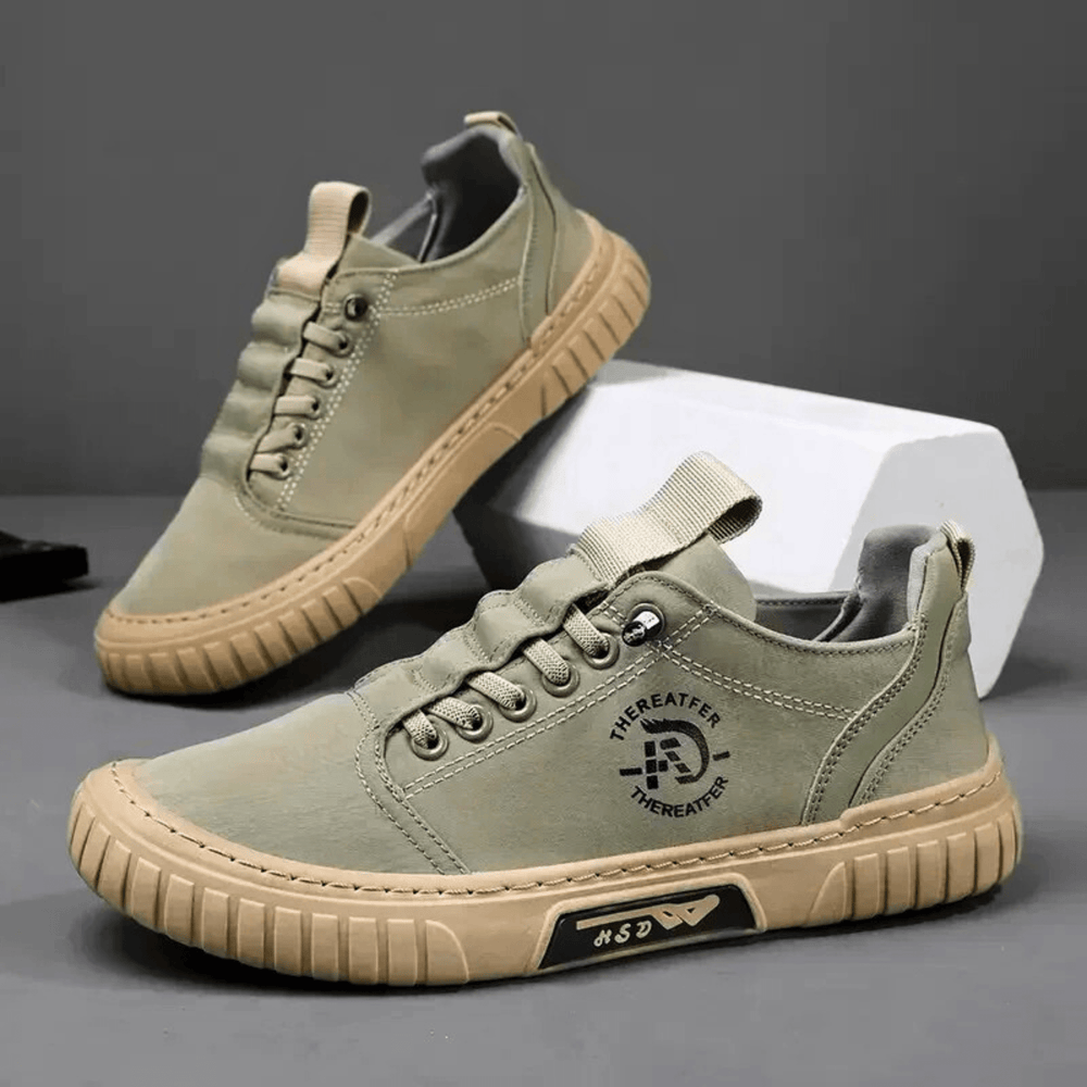 Octavian | Men's Leather Lace-Up Casual Trainers