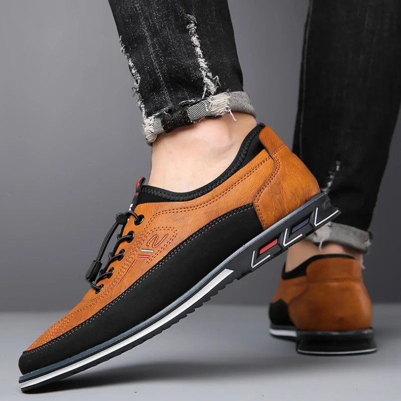 Orson | Men's Perforated Leather Lace-Up Trainers