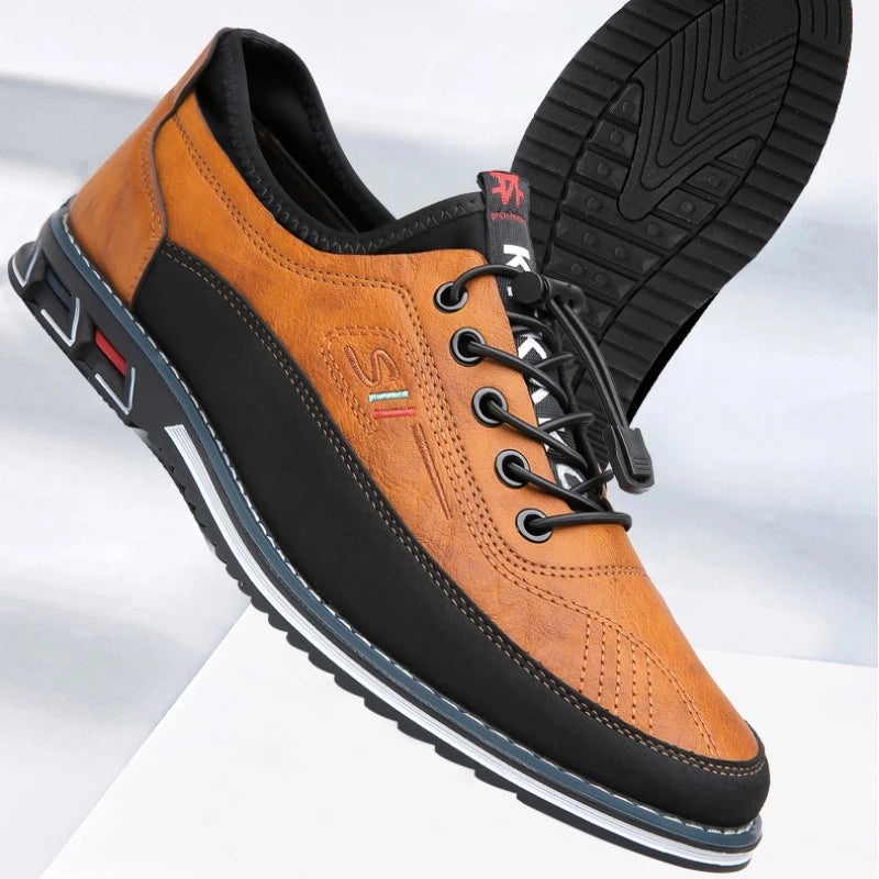 Orson | Men's Perforated Leather Lace-Up Trainers