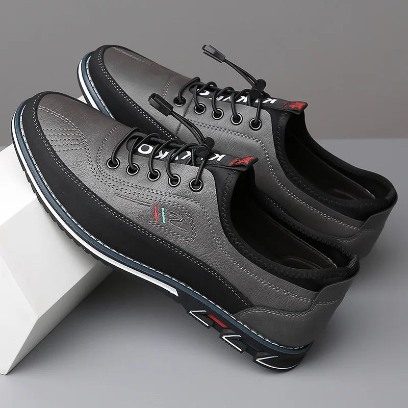 Orson | Men's Perforated Leather Lace-Up Trainers