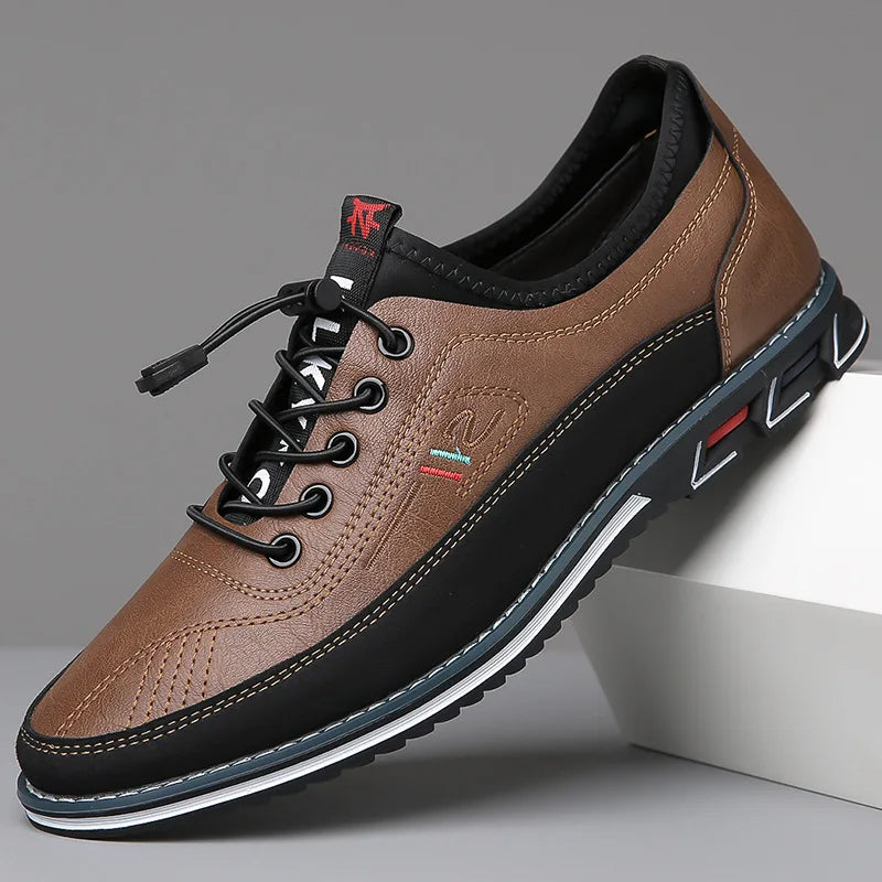 Orson | Men's Perforated Leather Lace-Up Trainers