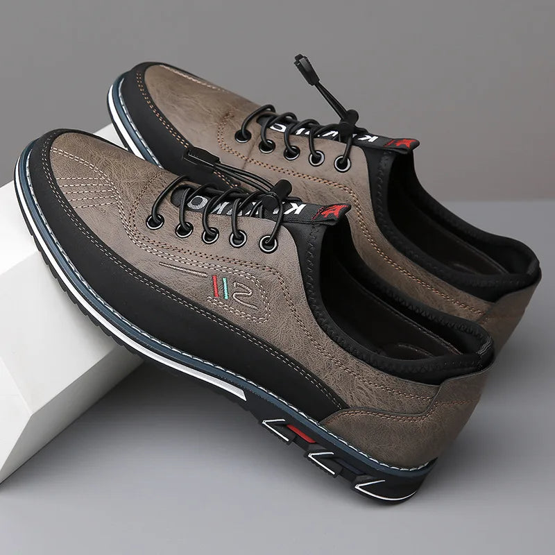 Orson | Men's Perforated Leather Lace-Up Trainers