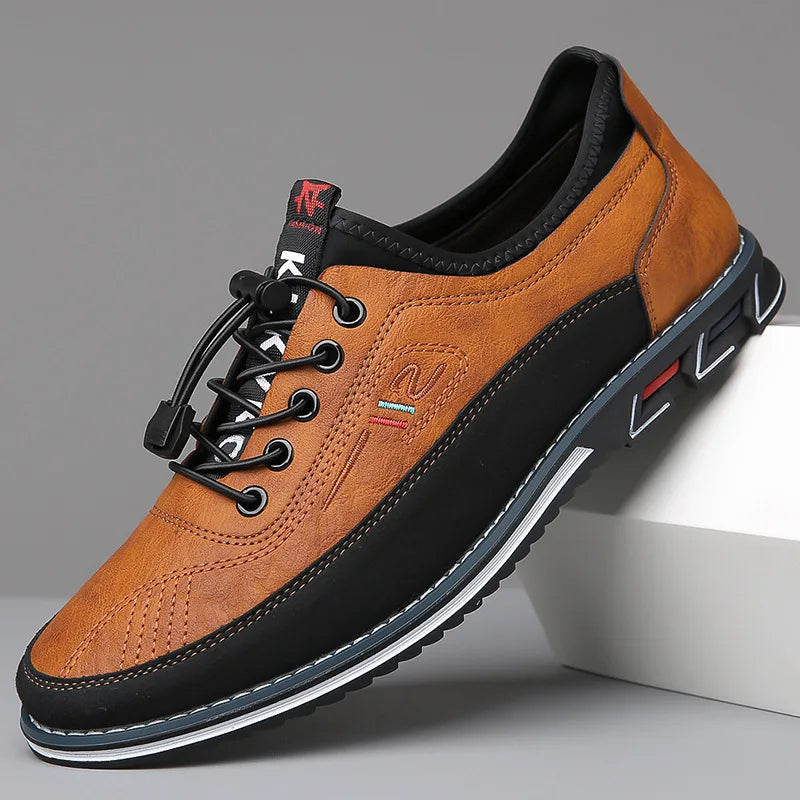 Orson | Men's Perforated Leather Lace-Up Trainers