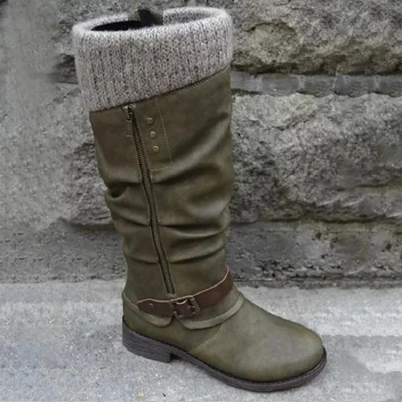 Pearl | Women's Knit Cuff Knee High Boots