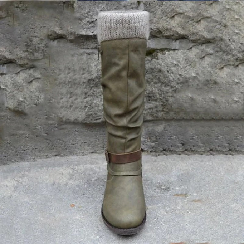 Pearl | Women's Knit Cuff Knee High Boots