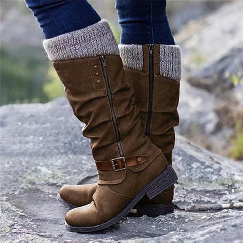 Pearl | Women's Knit Cuff Knee High Boots