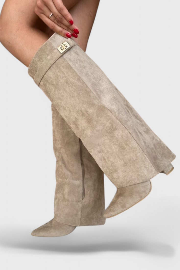 Penelope | Women's Fold-Over Knee High Boots