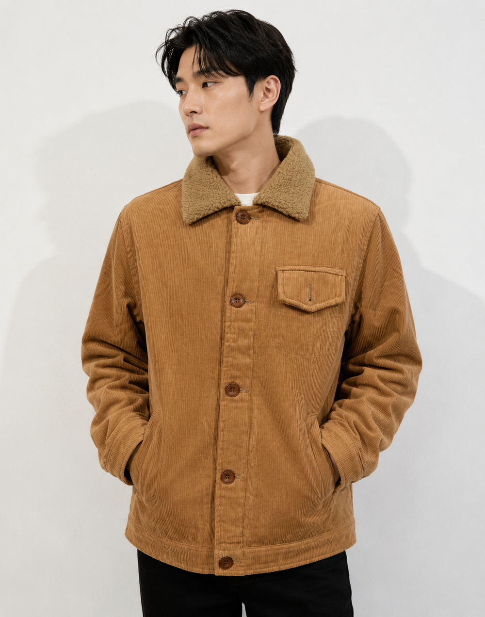 Phineas | Men's Corduroy Sherpa Trucker Jacket