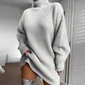 Quinn | Women's Roll Neck Ribbed Jumper Dress