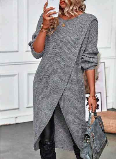 Ramona | Women's Wrap Front Knit Jumper Dress