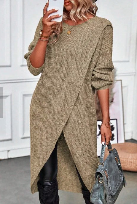 Ramona | Women's Wrap Front Knit Jumper Dress