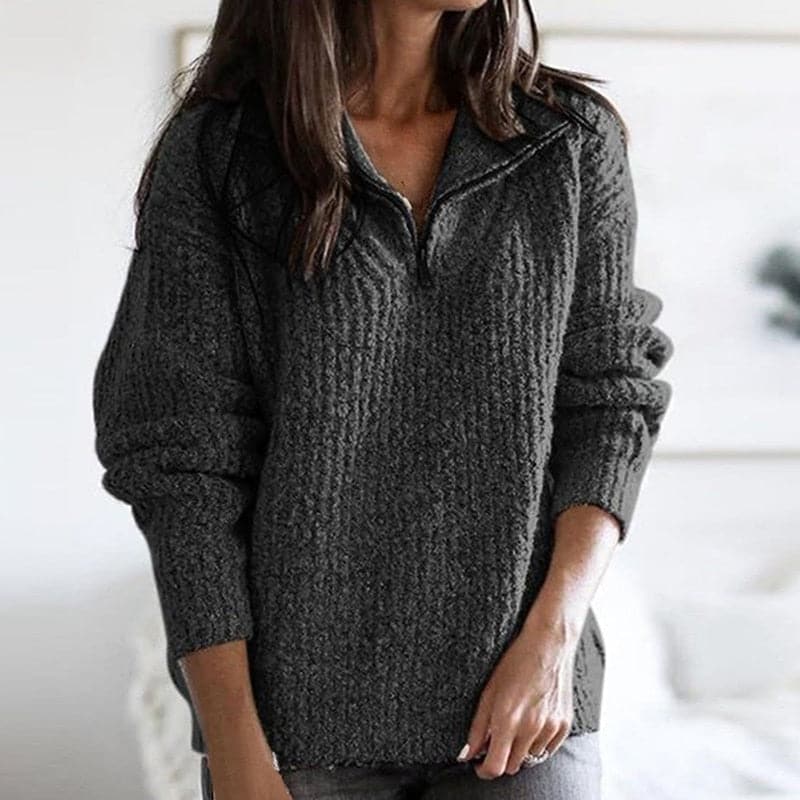 Rosalind | Women's Chunky Knit Half Zip Jumper
