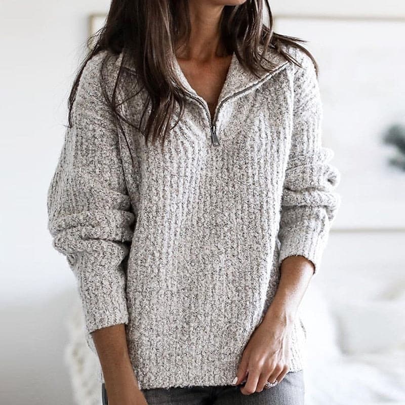 Rosalind | Women's Chunky Knit Half Zip Jumper