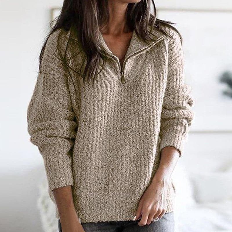 Rosalind | Women's Chunky Knit Half Zip Jumper