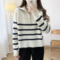 Rowena | Women's Striped Half Zip Jumper