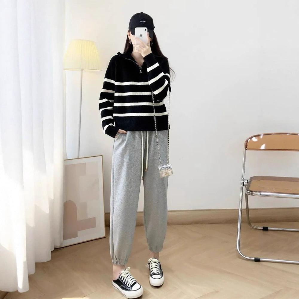 Rowena | Women's Striped Half Zip Jumper