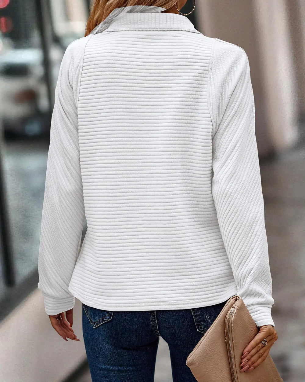 Selina | Women's V Neck Zip Collared Jumper