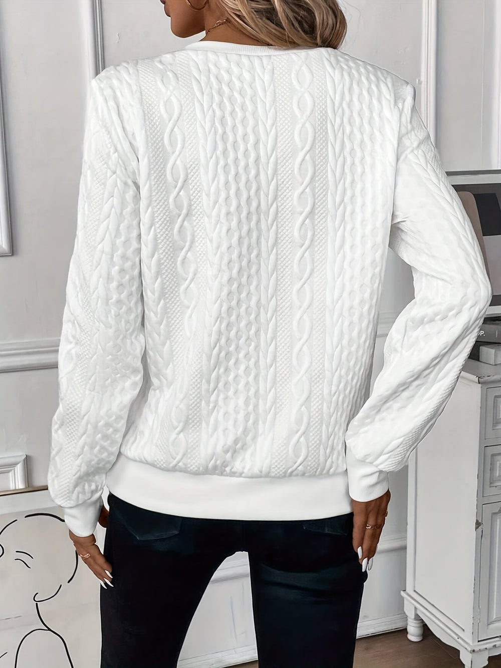Seraphina | Women's Cable Texture Half Zip Jumper