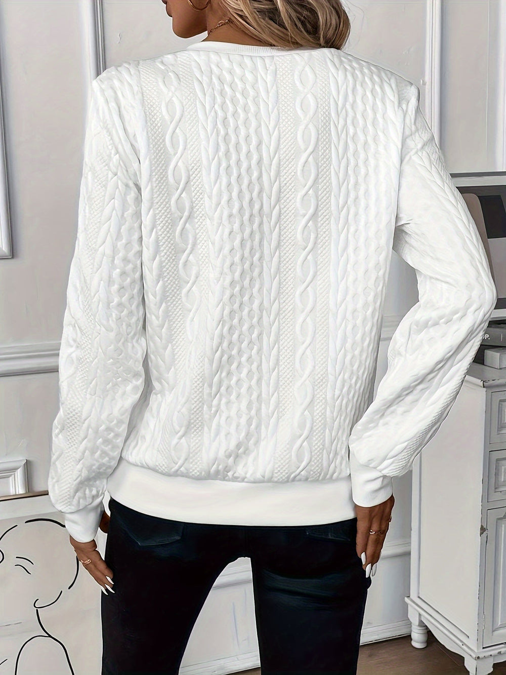 Seraphina | Women's Cable Texture Half Zip Jumper