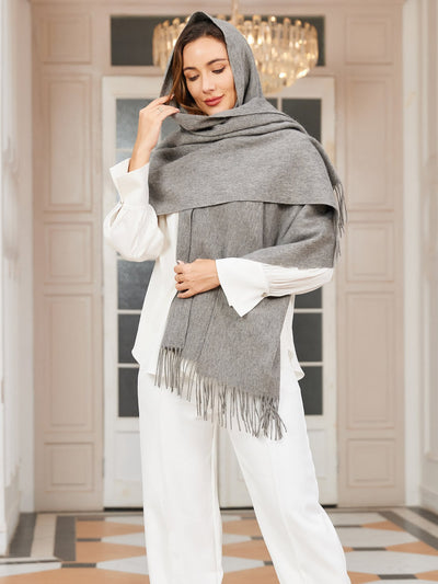 Simone | Women's Wool Fringe Shawl Scarf