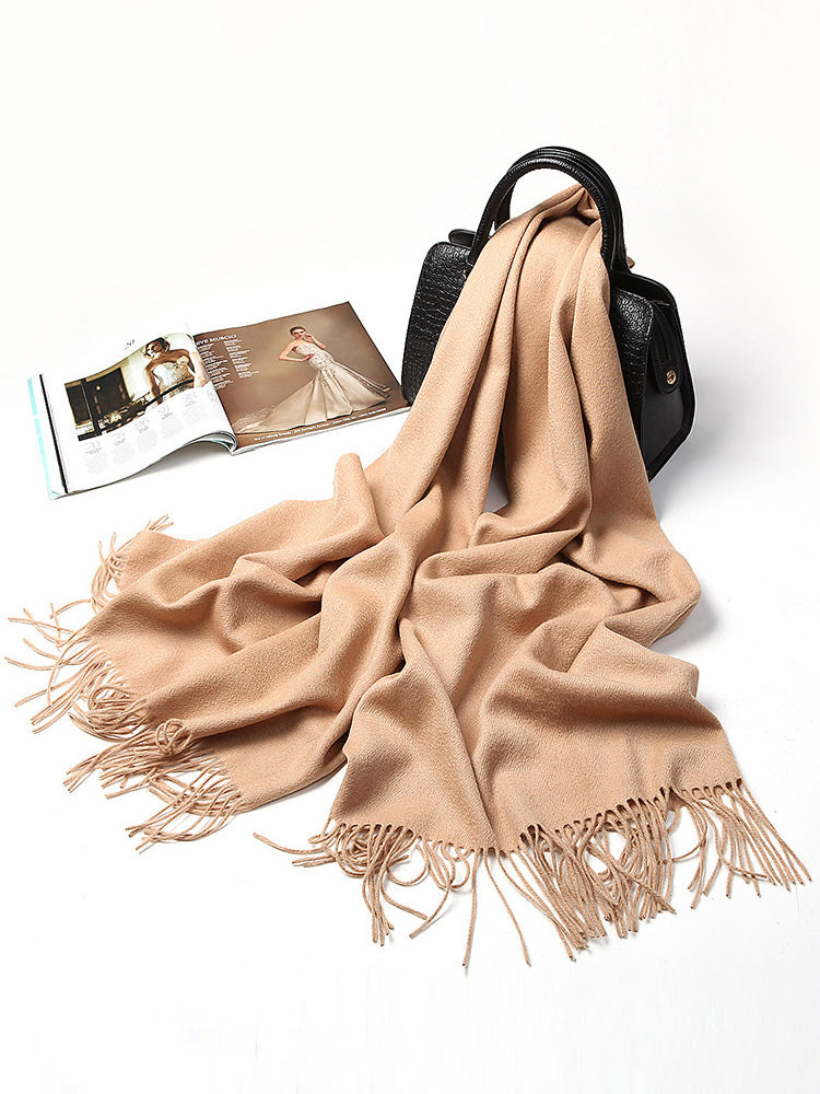 Simone | Women's Wool Fringe Shawl Scarf