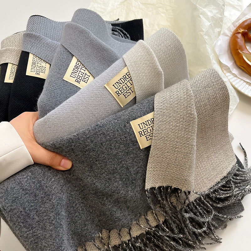 Sylvie | Women's Two-Tone Fringe Scarf