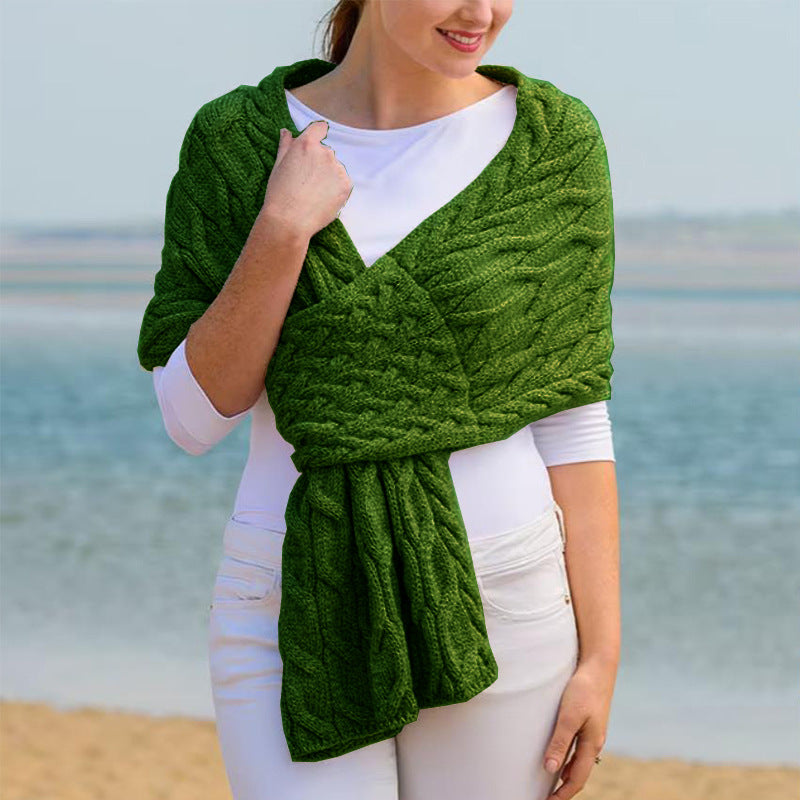 Tessa | Women's Cable Knit Wool Wrap Scarf