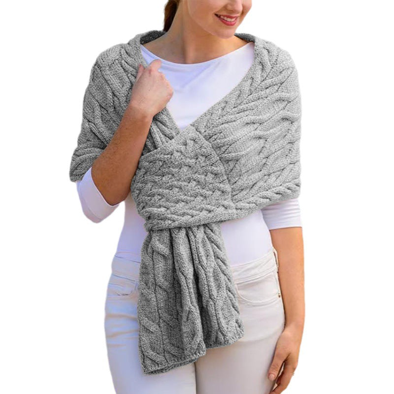Tessa | Women's Cable Knit Wool Wrap Scarf