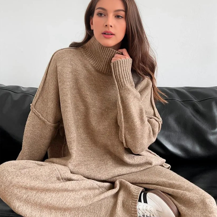 Thomasin | Women's Knit Turtleneck Lounge Set