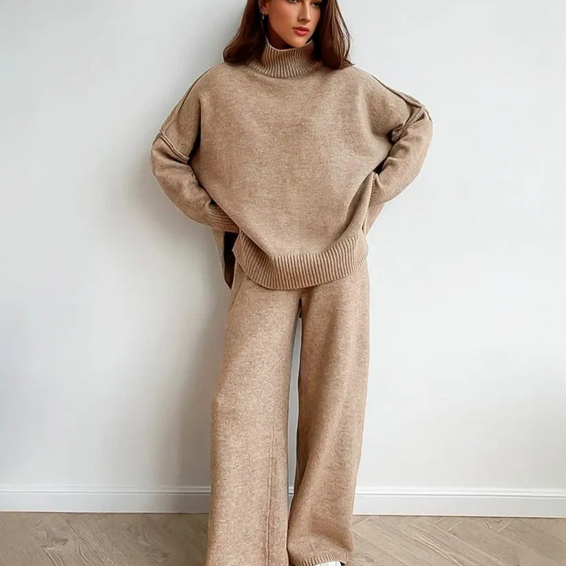 Thomasin | Women's Knit Turtleneck Lounge Set