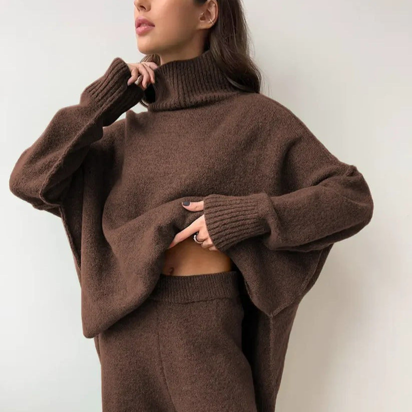 Thomasin | Women's Knit Turtleneck Lounge Set